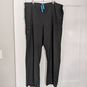 Carhartt Force 2XL Scrub Pants Black Teal Cargo Elastic Waist C52110